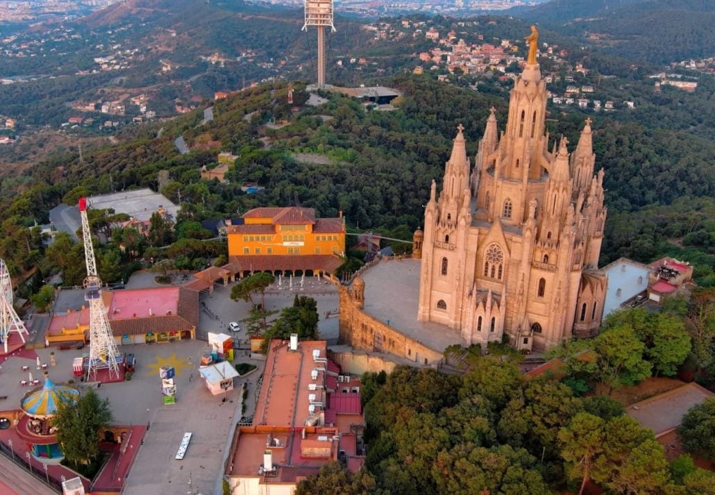 Tibidabo & Temple of the Sacred Heart of Jesus, in Barcelona.