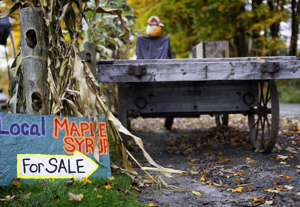 maple syrup selling sign